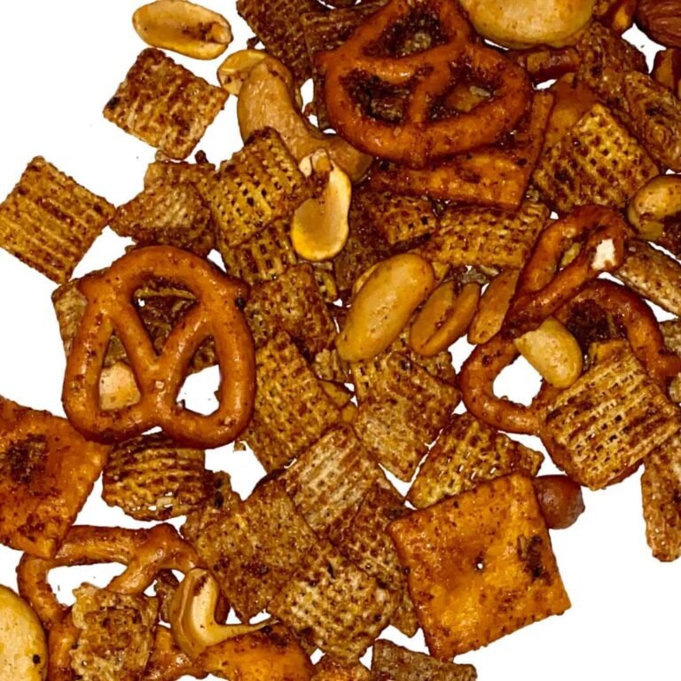 Flavor X Fire Southwest Heat smoked snack mix, bold smoky and spicy chipotle-seasoned snack pieces with fruit-wood smoke flavor.